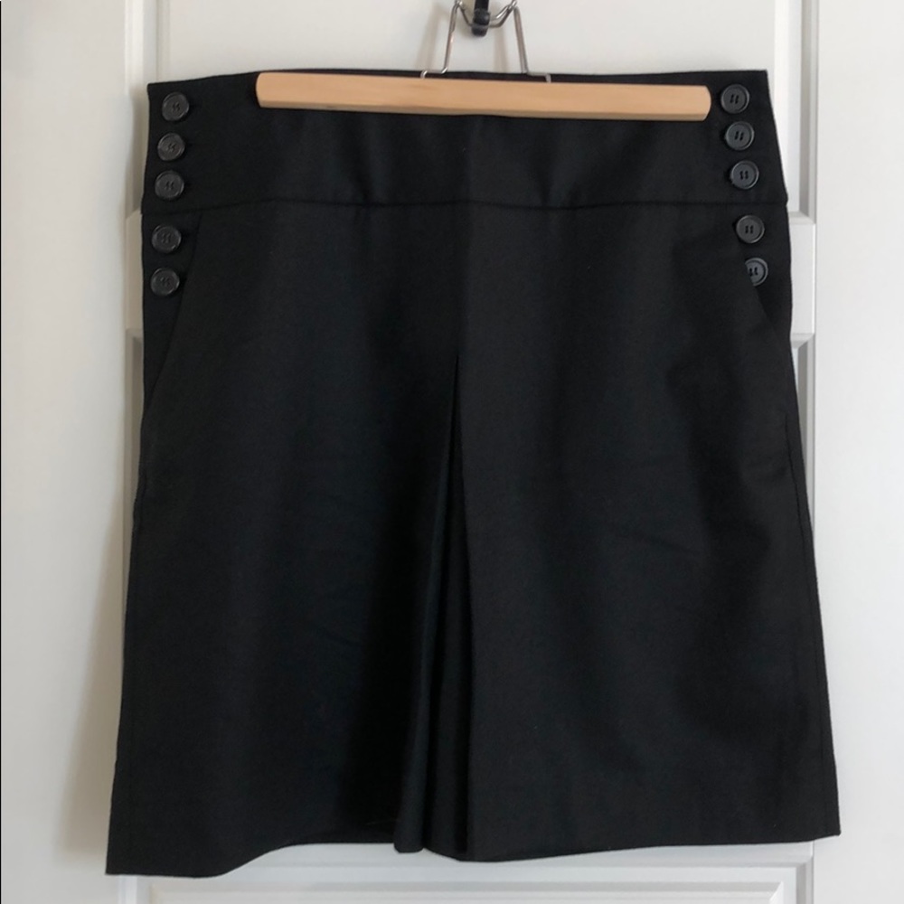 J Crew Black Button Side Skirt